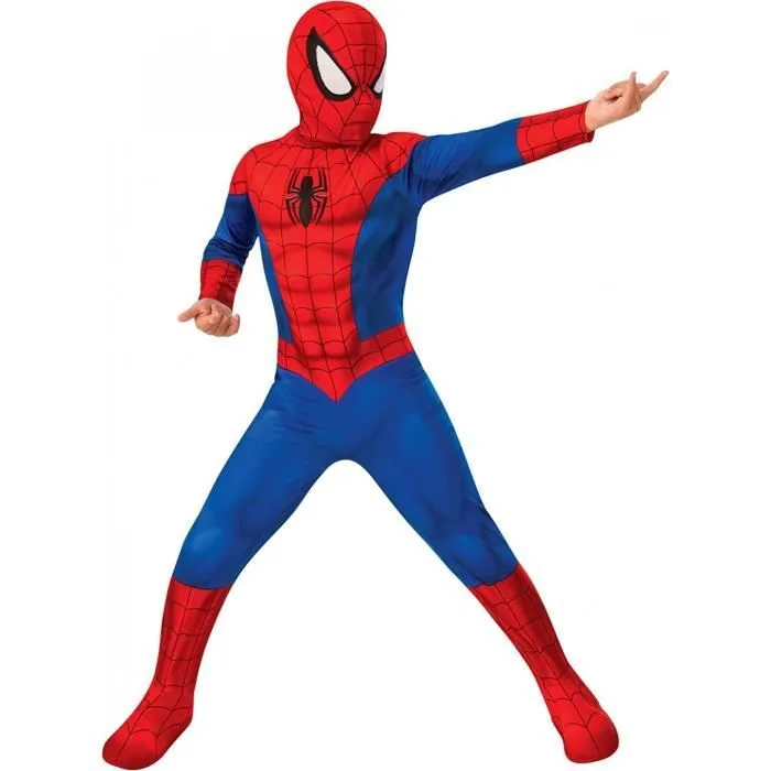 SPIDER-MAN CLASSIQUE AVEC DES MUSCLES Déguisement COSTUME TAILLE 8-10 ANS garçon carnaval mardi gras Halloween-0