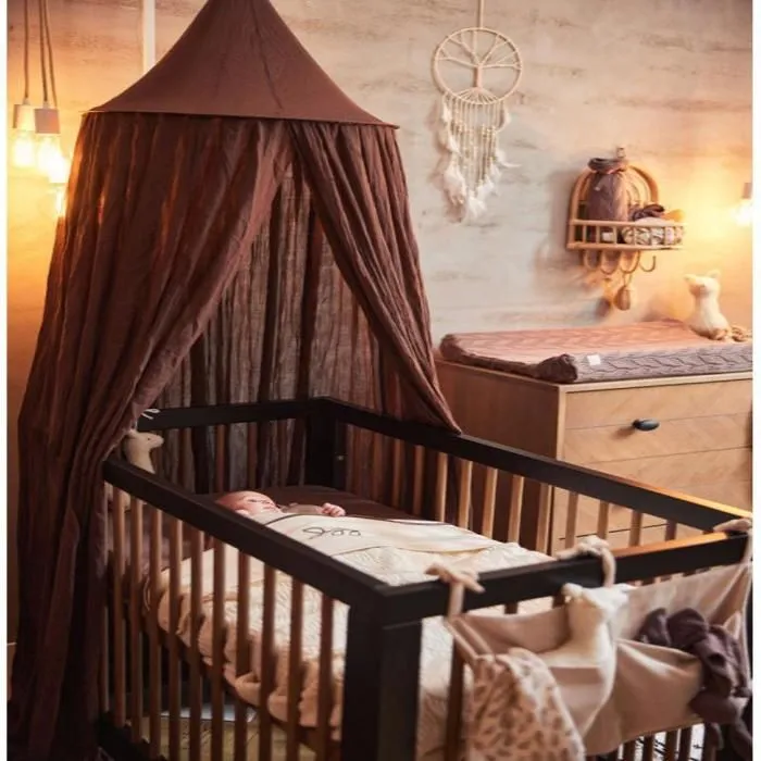 Ciel de lit Voile Moustiquaire 245cm Chestnut Marron Jollein-1