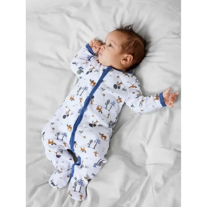 Grenouillère bébé garçon Name it Night W/F Forest - bright white - 4 mois-3