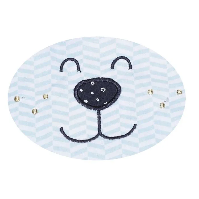 Protege Carnet De Sante en coton Bleu-1