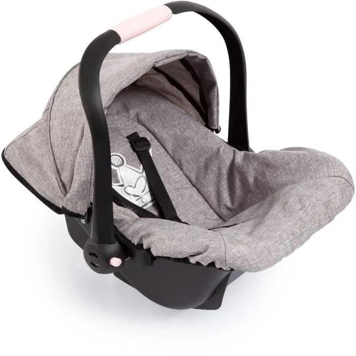 Siège Auto de Poupée Gris - BAYER - Convient aux poupées jusqu’à 46 cm - Ceinture de sécurité intégrée-3