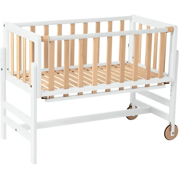 Lit bébé - Geuther - 1123 6 WENA OM - Blanc/Naturel - 99x52x87.3 cm - 1 place-0