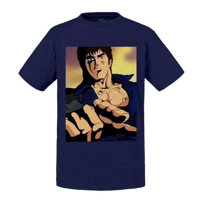 T-shirt Enfant Bleu Ken Le Survivant Fist Of The North Star Homme Aux 7 Cicatrices-0