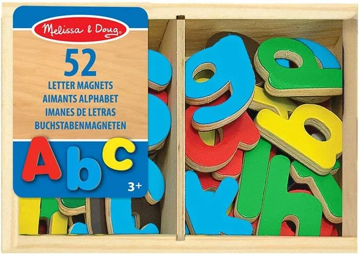 Jeu éducatif - MELISSA & DOUG - 52 Aimants Alphabet En Bois - Lettres majuscules et minuscules magnétiques-2