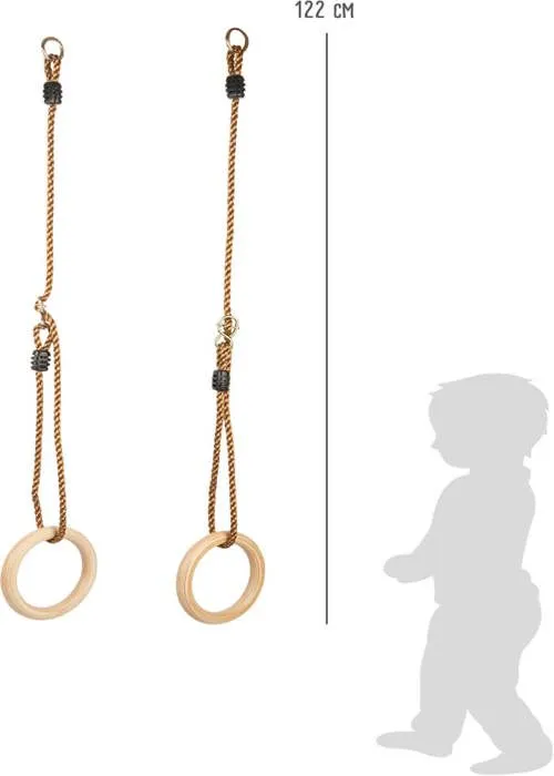 Anneaux de gymnastique - SMALL FOOT - 11592 - Bois massif - Antidérapant - Réglables-4
