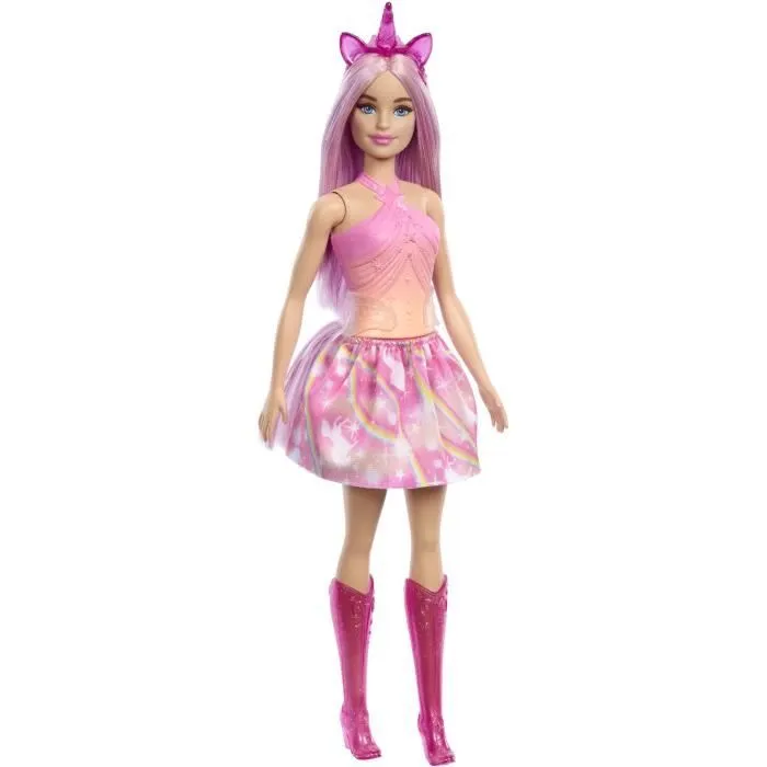Barbie-Poupées Licorne avec cheveux fantaisie et tenues effet dégradé HRR13-0