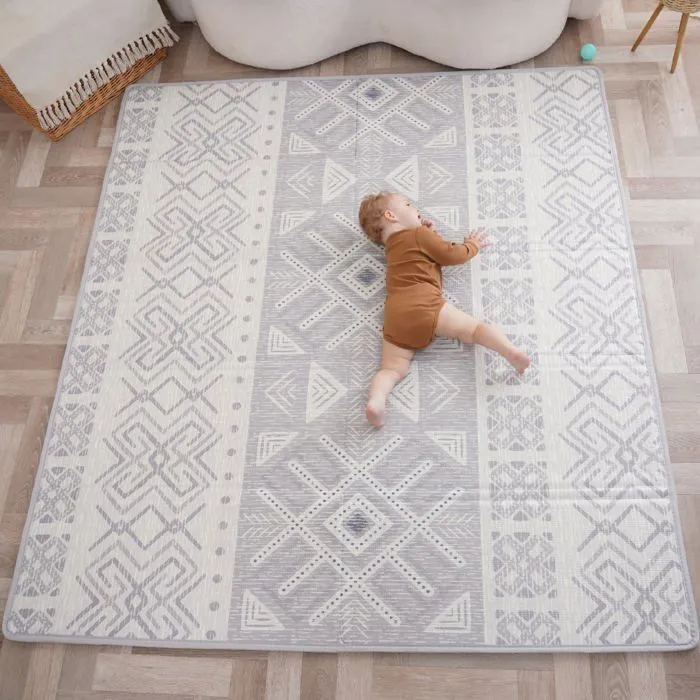 Tapis de Jeu pour Enfant Bebe 150x180x1cm Tapis de Sol XXL en Mousse Epais Pliable Reversible - Tapis d'eveil pour Bebe - Tapis d-0