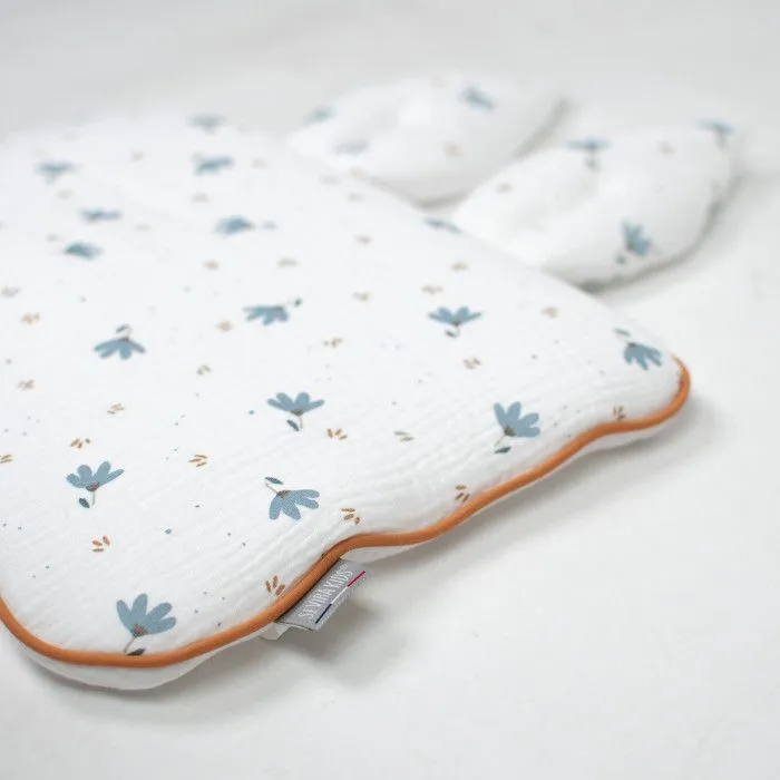 Oreiller extra plat lapin Bleuet - SEVIRA KIDS - Pour bébé - 25 cm x 35 cm - Blanc et bleu-2