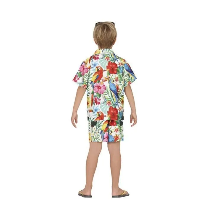 Guirca Costume hawaïen tropical blanc pour garçon (5-6 ans)-2