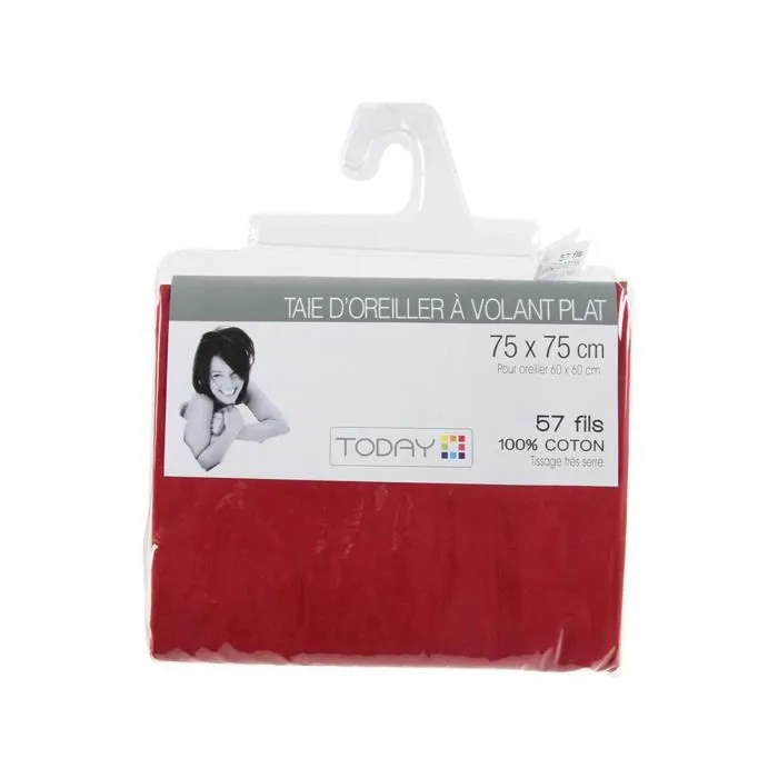 Taie d'oreiller rouge-1