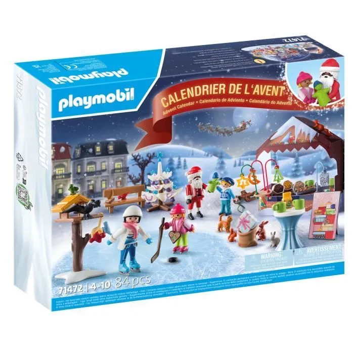 PLAYMOBIL 71472 Calendrier de l'Avent Marché de Noël, 24 surprises, 84 pièces, Dès 4 ans-3