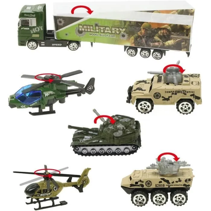 Militaire Camion Transporteur de Voitures pour Cadeau pour Garçons Enfant Mini Jouet Véhicule-1