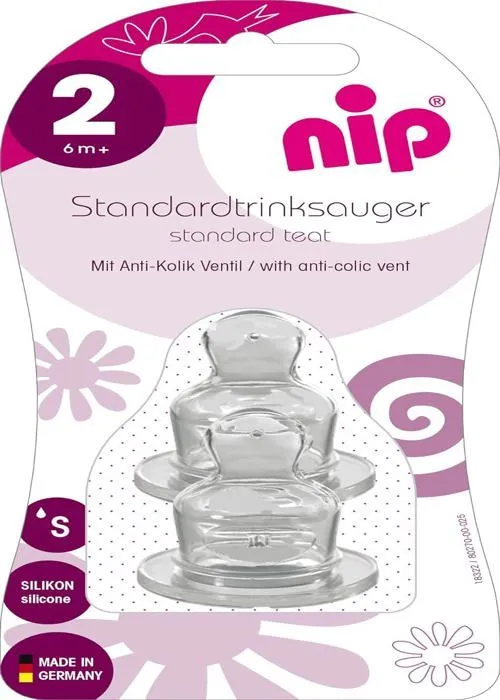 Tetine Nip - 33003 - Anatomic Aspirateur standard en silicone 6 mois plus Taille S-3