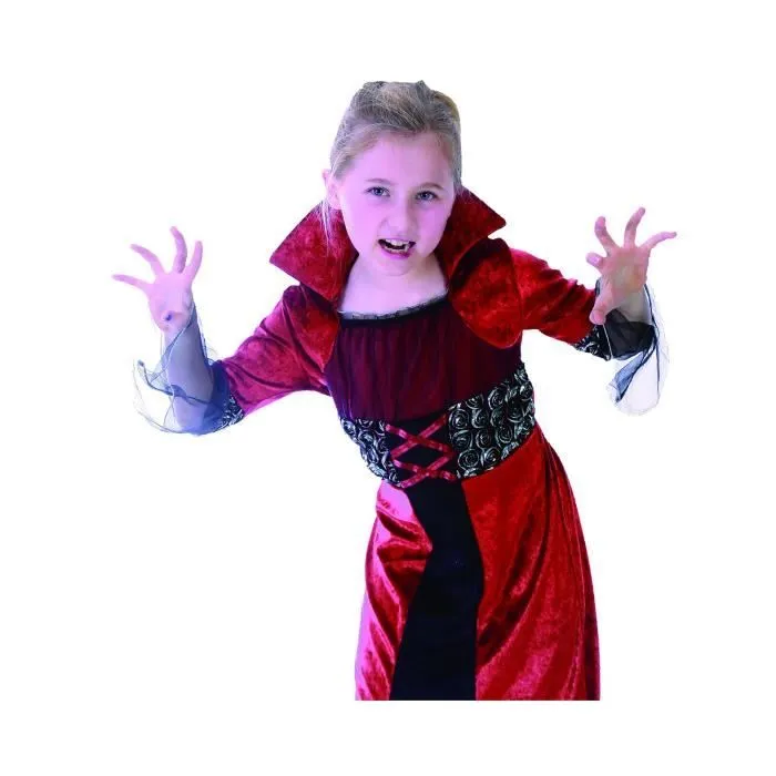 Costume de Vampire rouge - Déguisement Fille Carnaval Anniversaire Fête Halloween - Taille 5 à 11 ans-1