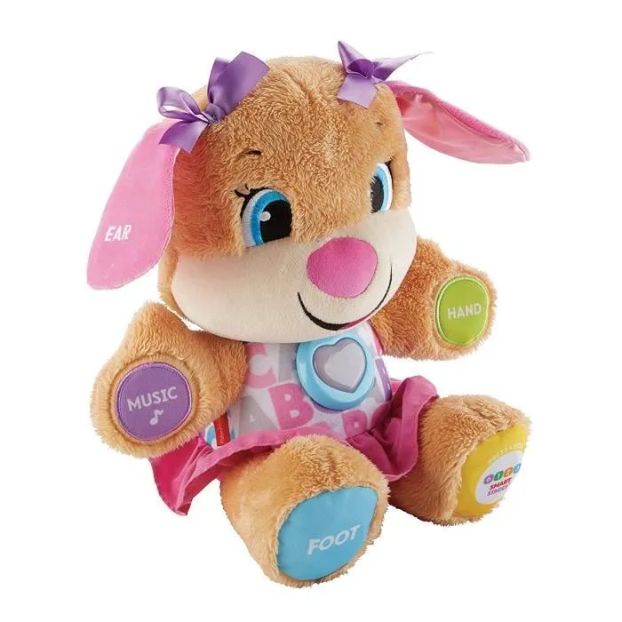 Fisher-Price la sur de Puppy Eveil Progressif jouet bébé, peluche interactive, version anglaise, 6 mois et plus,-1