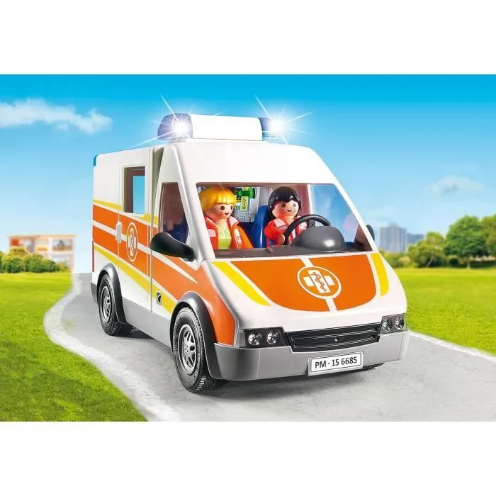 PLAYMOBIL - City Life - Ambulance avec Gyrophare et Sirène-2