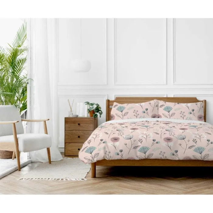Parure de couette Olia 100% Coton / 57 Fils/cm² - Olia Blush - Parure de couette 260 x 240 cm + 2 Taies d'oreill-0