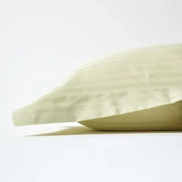 Taie d'oreiller rectangulaire coton égyptien 330 fils coloris vert sauge 50 x 90 cm-1