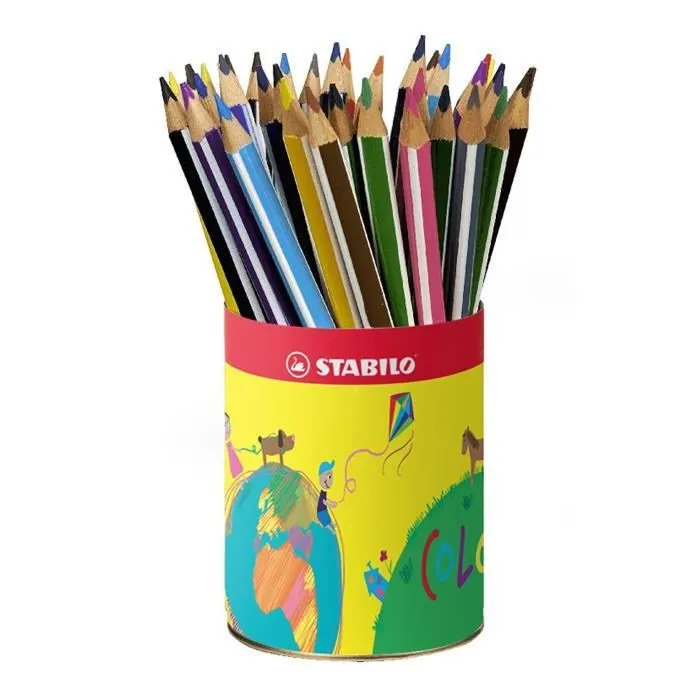 STABILO Trio - Pot métal - lot de 38 crayons de couleur-0