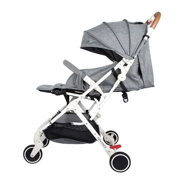 Poussette compacte ZOE White & Grey-3