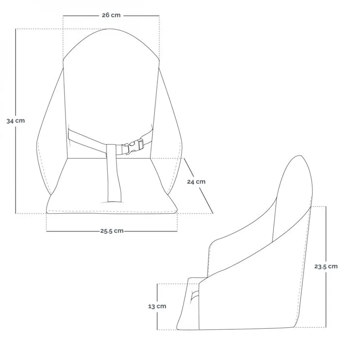 Coussin d'assise universel Miam avec harnais pour chaise haute bébé - Rose trait - Monsieur Bébé-1