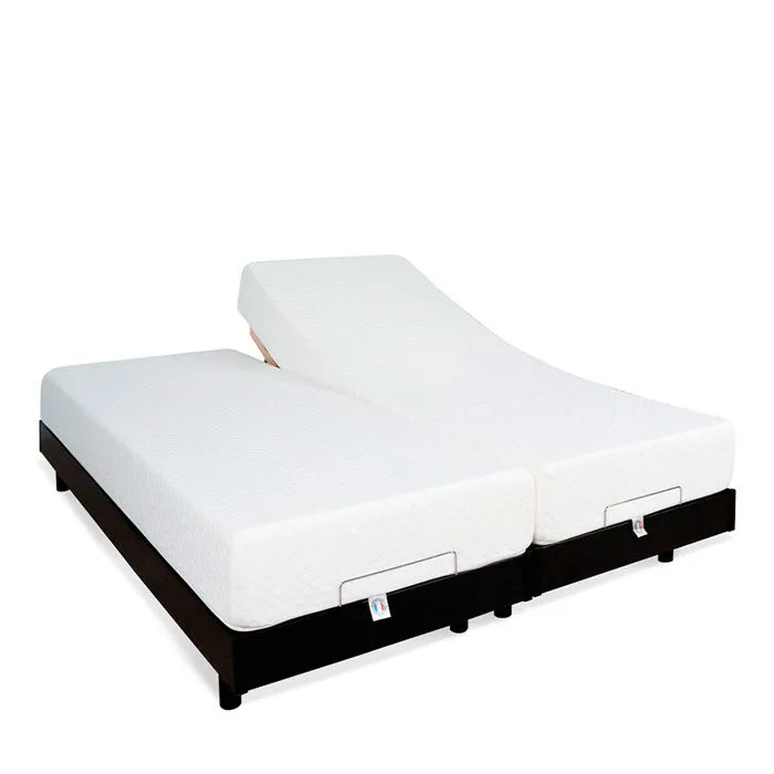 Ensemble Duo Matelas Mousse Accueil Mémoire de forme + Sommiers électriques Flex 2x70x190 cm-1