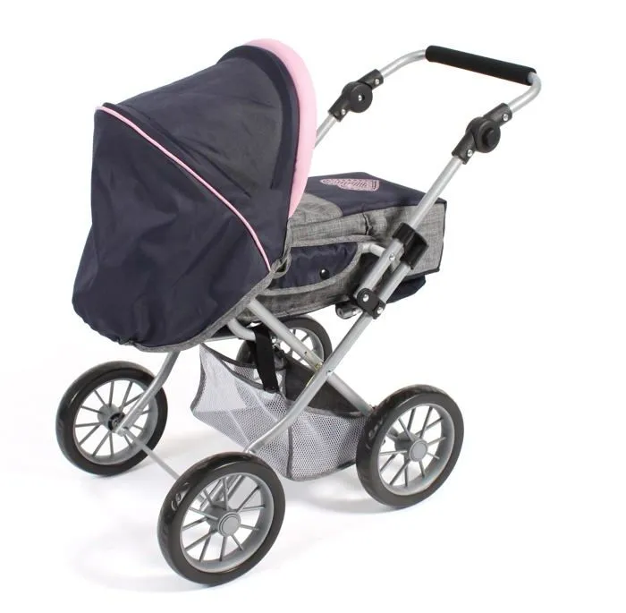 Bayer chic - 560-26 - 2000 - Poussette pour poupee Leni, 2 en 1 avec Sac de Transport Amovible, Gris, Bleu Marine, Rose-2