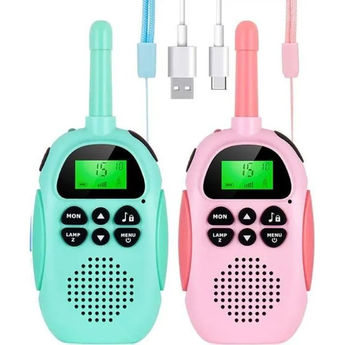Talkie Walkie Enfant Jouet PIMPIMSKY 22 canaux écran LCD portée 3 km Qualité sonore HD / lampe de poche intégrée-0
