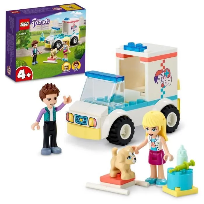 LEGO® 41694 Friends L'Ambulance De La Clinique Vétérinaire Pour les Enfants de 4 Ans et Plus, Jouet Mini-Poupée et Figurine de Chien-0