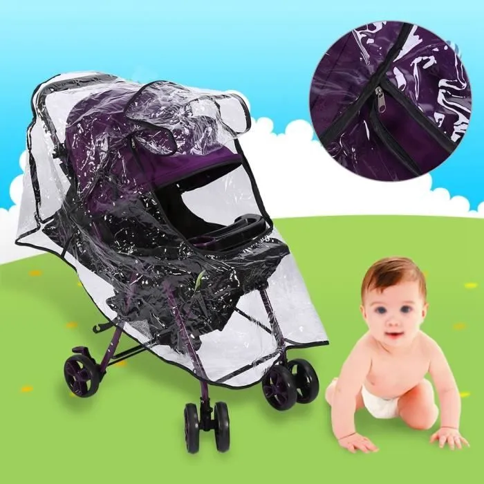 Habillage Imperméable Universel Poussette Protection Pluie et Vent pour Poussette HB032 -YEA-3