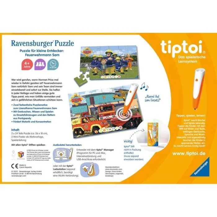 Jeu de société - TIPTOI - Feuerwehrmann Sam - Puzzle - 48 puzzles-3