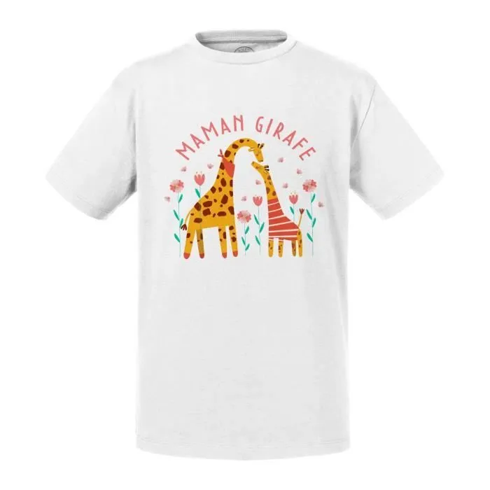 T-shirt Enfant Blanc Sophie la Maman Girafe Dessin Illustration-0