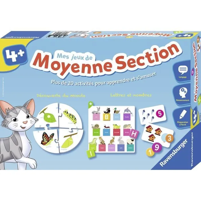 Mes jeux de moyenne section - Coffret complet éducatif - 20 activités programme 2e année maternelle - Ravensburger - Dès 4 ans-1