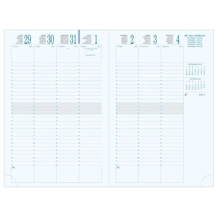 Semainier de bureau - EXACOMPTA - Eurotime 24 - Multilingue - 240x160 mm - Noir-1