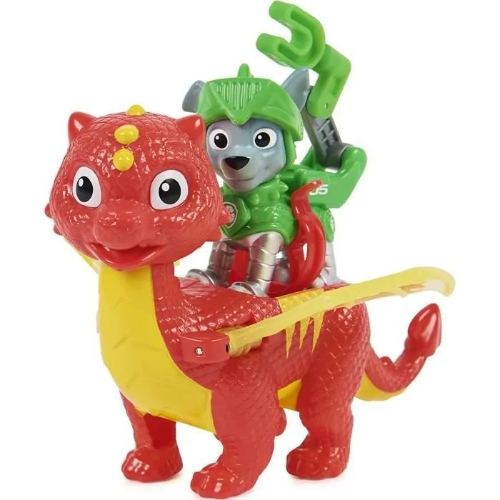 Jouet - SPIN MASTER - Paw Patrol Rescue Knights Rocky - Figurine avec dragon - Pour enfant de 3 ans et plus-1
