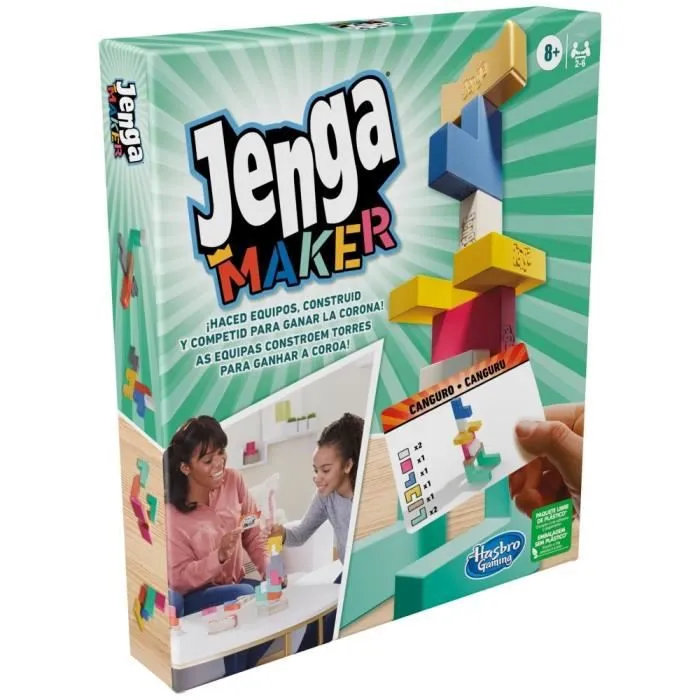 Jenga Maker - HASBRO - Jeux d'adresse - Multicolore - 22,86x26,67x4 cm-0