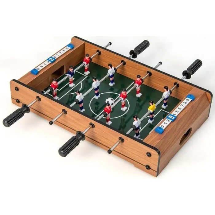 COSTWAY Baby Foot Adulte - Enfants avec 2 Panneaux de Score, 2 Balles, Jeu de Table Soccer 51 x 30,5 x 9 CM-0