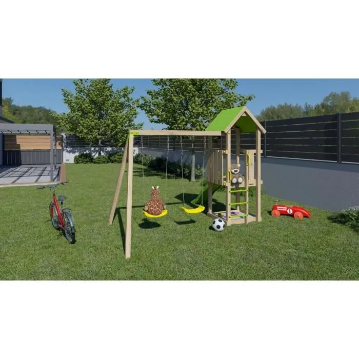 Aire de jeux en bois EASY XPERIENCE TRIGANO - 6 enfants-6