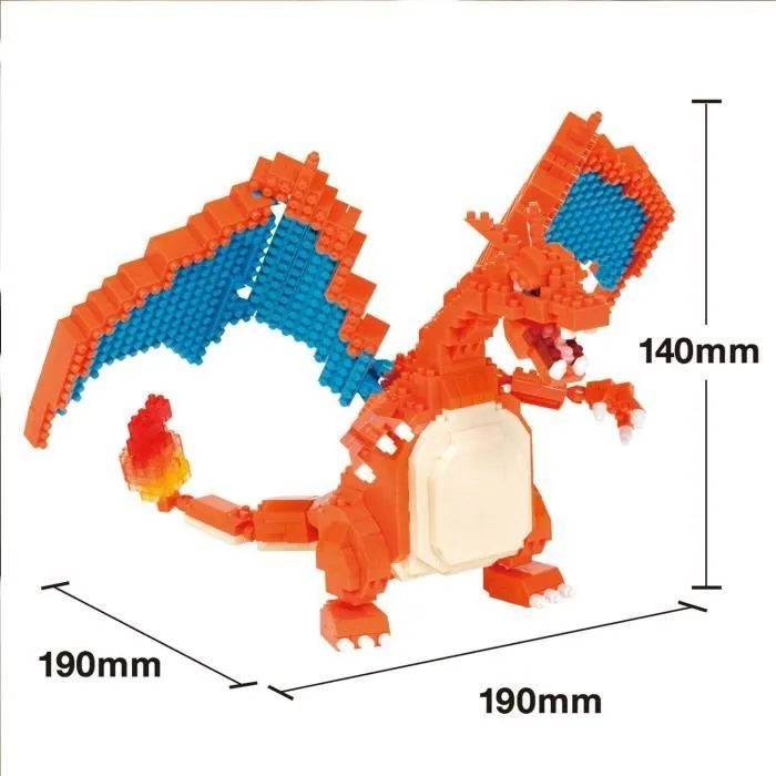 Figurine Pokémon Dracaufeu (Charizard) - BANDAI - Nanoblock - Figurine en Briques 860 pièces - Kit Construction - NBPM80-4