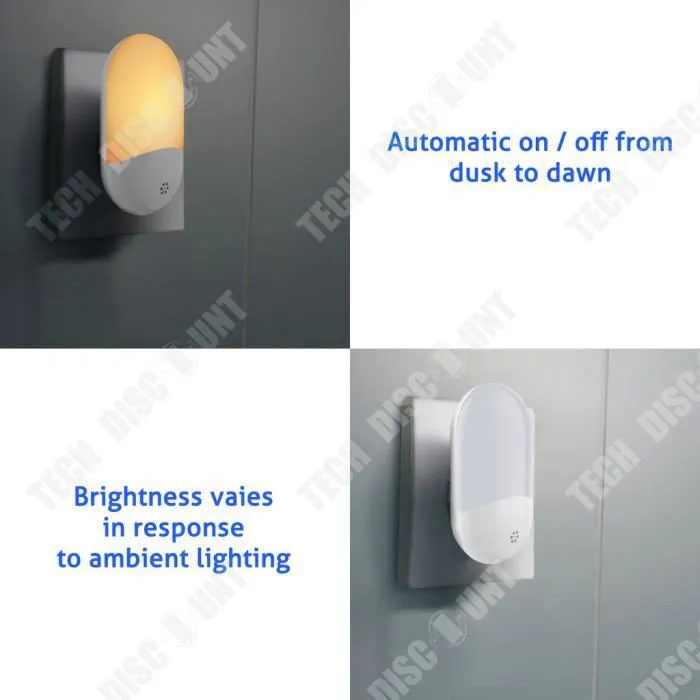 Veilleuse Bébé LED - TECH DISCOUNT - Plug-in - Économie d'énergie - Réglage de la luminosité-3