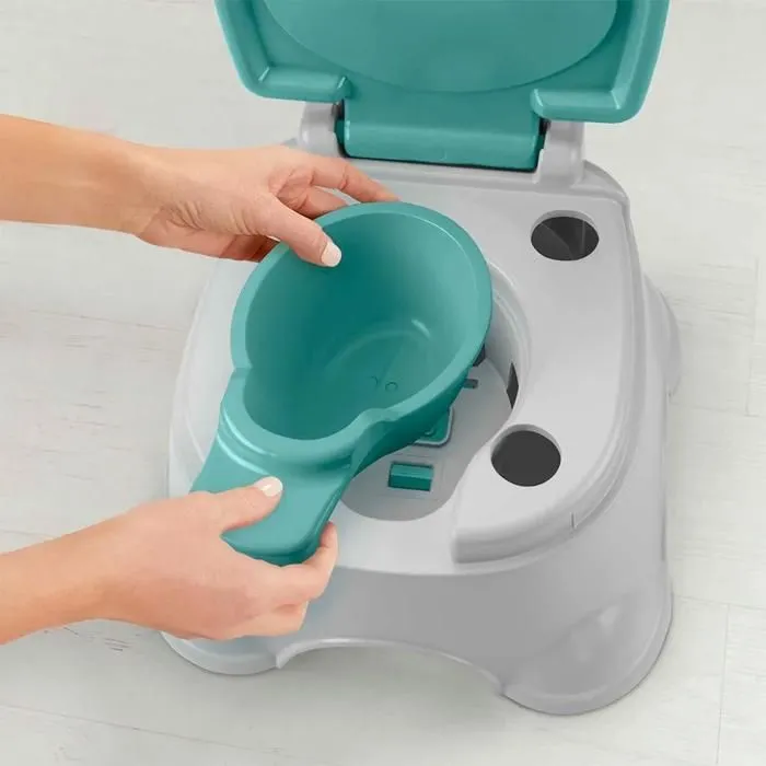 Pot de Toilette 3-en-1 - Fisher-Price - GYP61 - Gris et Vert - Réducteur et Marchepied-4