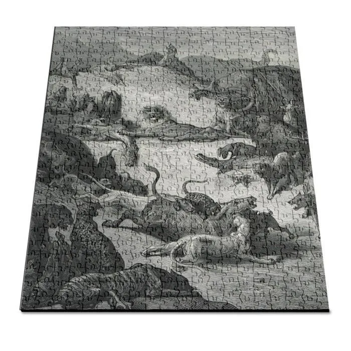 Puzzle Classique 500 pièces Les Animaux Malades Et la Peste Fable LaFontaine Gustave Dore Gravure-2