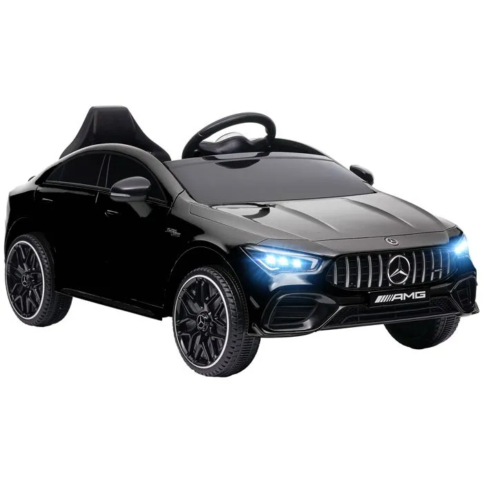 Voiture électrique enfant Mercedes-benz AMG CLA 45 - AIYAPLAY - telecommande - vitesse 3-5 km/h, phare LED et effets sonores - noir-0