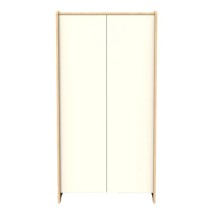 Armoire 2 portes en bois décor chêne miel - VANILLE-0