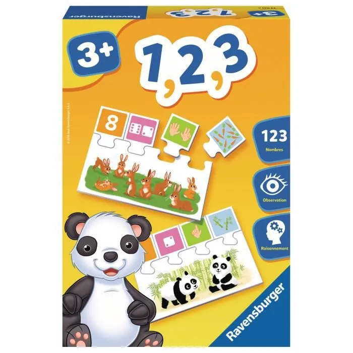 1, 2, 3 - Jeu éducatif - Apprentissage des chiffres - Ravensburger - Dès 3 ans-1