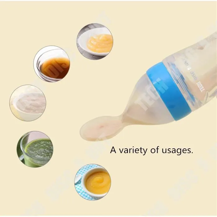 TD® biberon cuillere bebe cuisine lait magique 4+ nouveau né fille garçon maman silicone confort pour eau sauce grande contenance-2