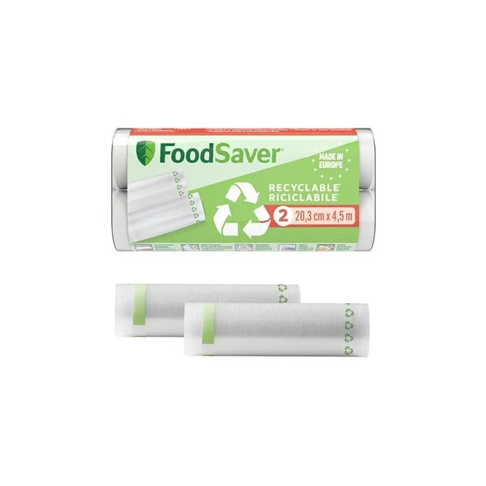 Rouleaux de mise sous vide - FOODSAVER - FSRE2002X01 - Recyclables - 20cm x 4,5m - Conservation prolongée-0