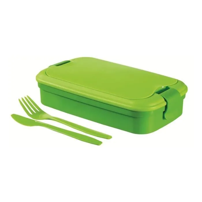 Boîte avec couverts Curver Lunch&Go vert-0