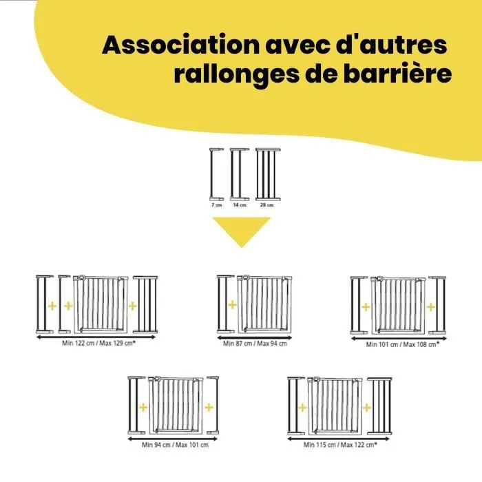 Safety 1st Extension de barrière de sécurité 14 cm Métal Noir-4