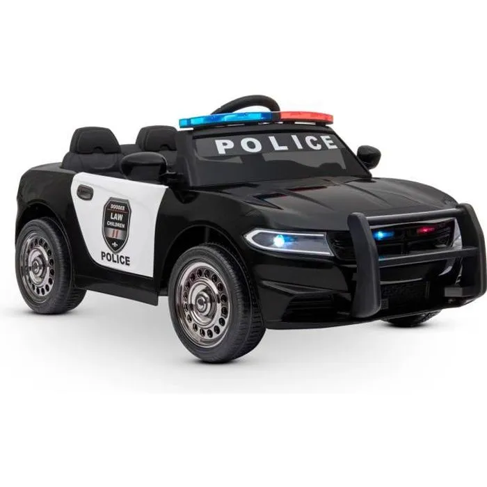 Voiture de police électrique 2x 30W - marche AV-AR, Gyrophares et Mégaphone-0